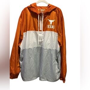 Texas Longhorn Men’s Pullover With Hoodie Raw Hem Windbreaker